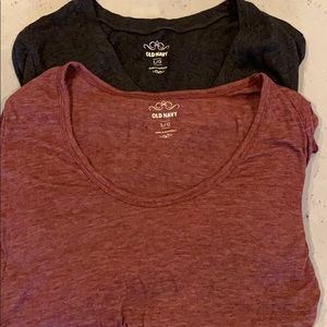 Old Navy Gray 3/4 Sleeve and Maroon Long Sleeve